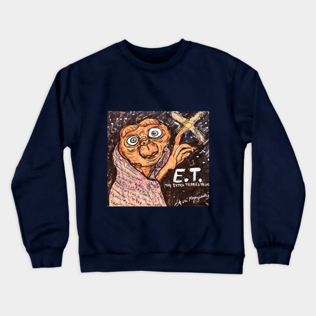 ET The Extra Terrestrial Steven Spielberg Crewneck Sweatshirt by TheArtQueenOfMichigan 